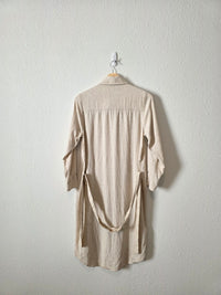 Abercrombie Oat Linen Blend Shirt Dress (XSP)