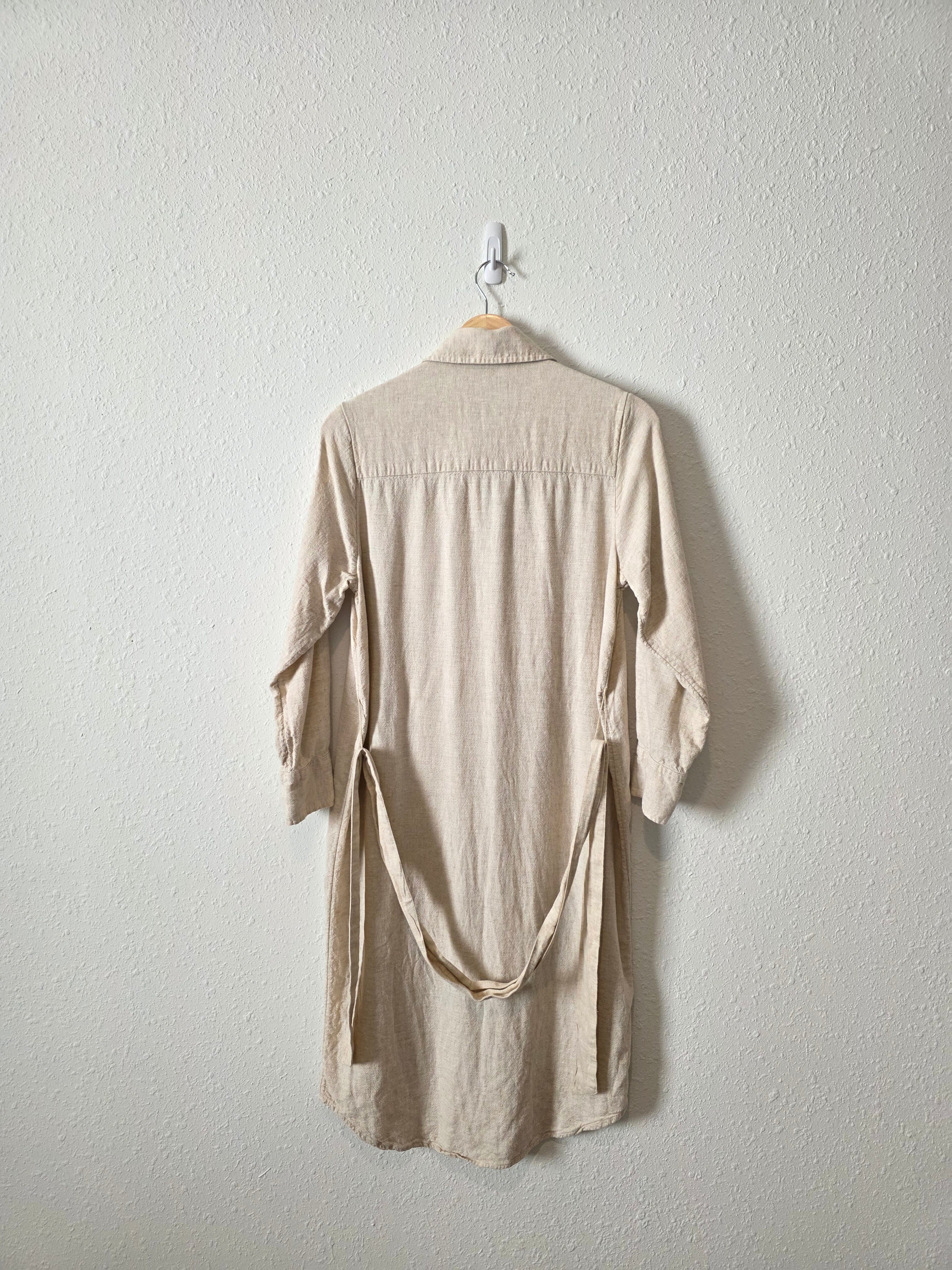 Abercrombie Oat Linen Blend Shirt Dress (XSP)