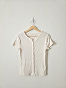 Abercrombie Ribbed Button Up Tee (S)