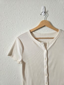 Abercrombie Ribbed Button Up Tee (S)