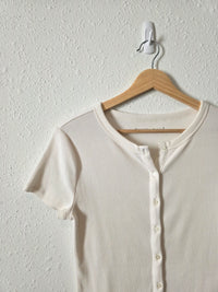 Abercrombie Ribbed Button Up Tee (S)