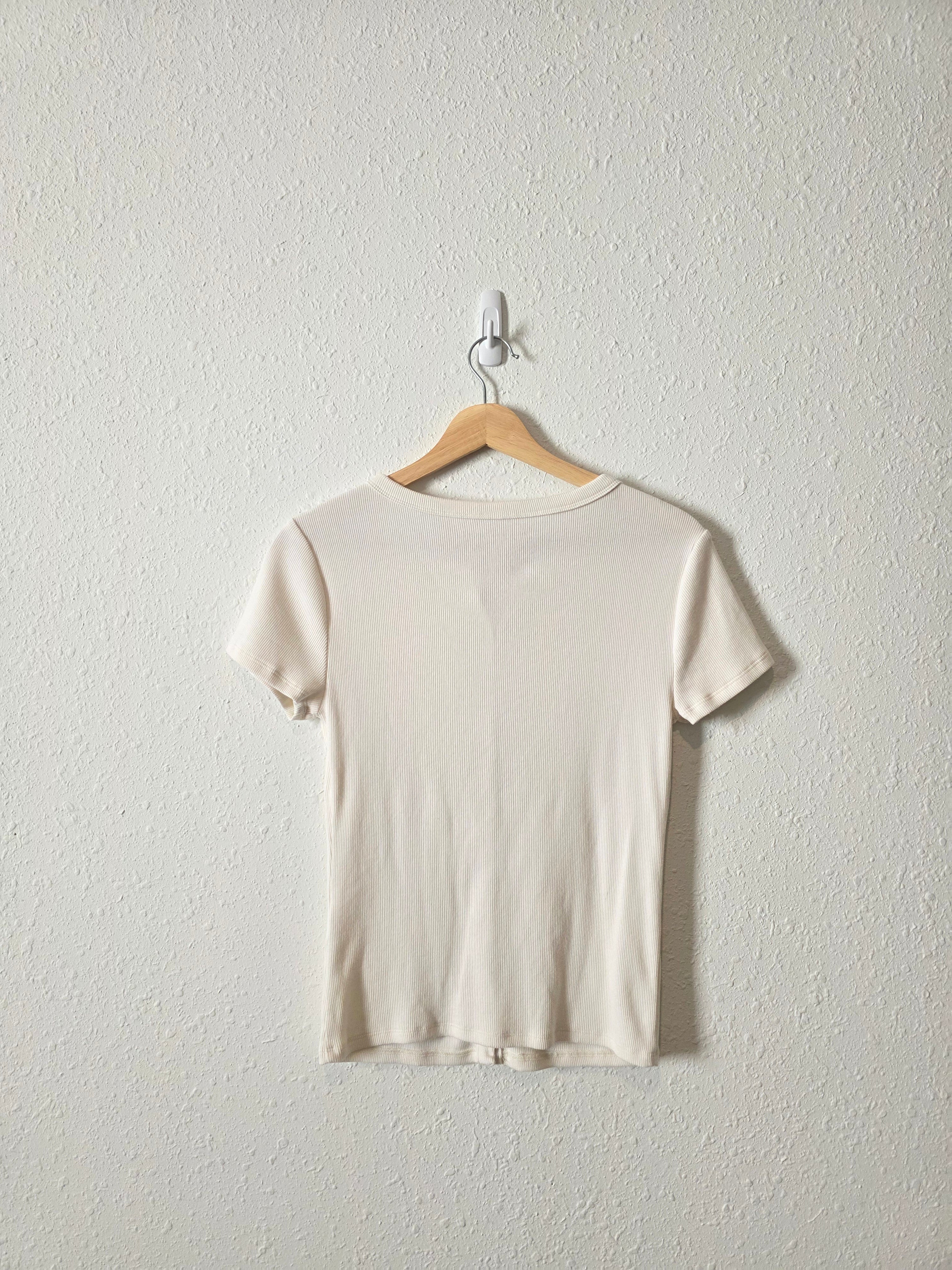 Abercrombie Ribbed Button Up Tee (S)