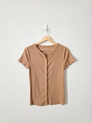 Abercrombie Brown Ribbed Tee (S)