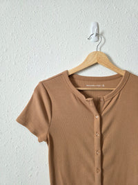Abercrombie Brown Ribbed Tee (S)