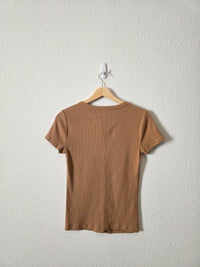 Abercrombie Brown Ribbed Tee (S)