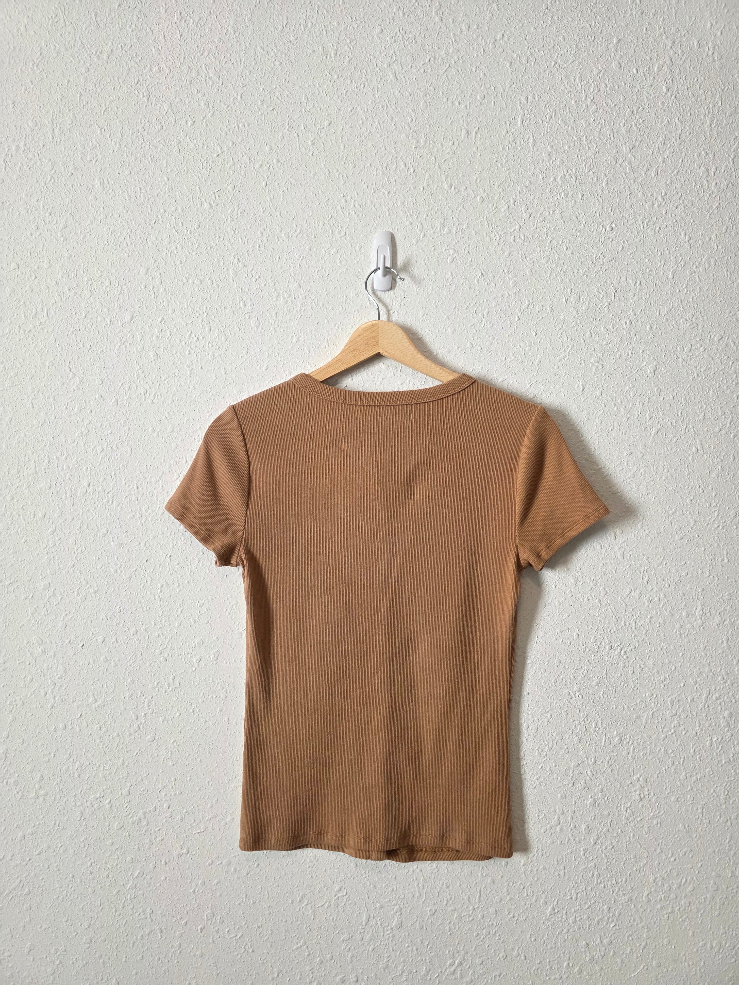 Abercrombie Brown Ribbed Tee (S)