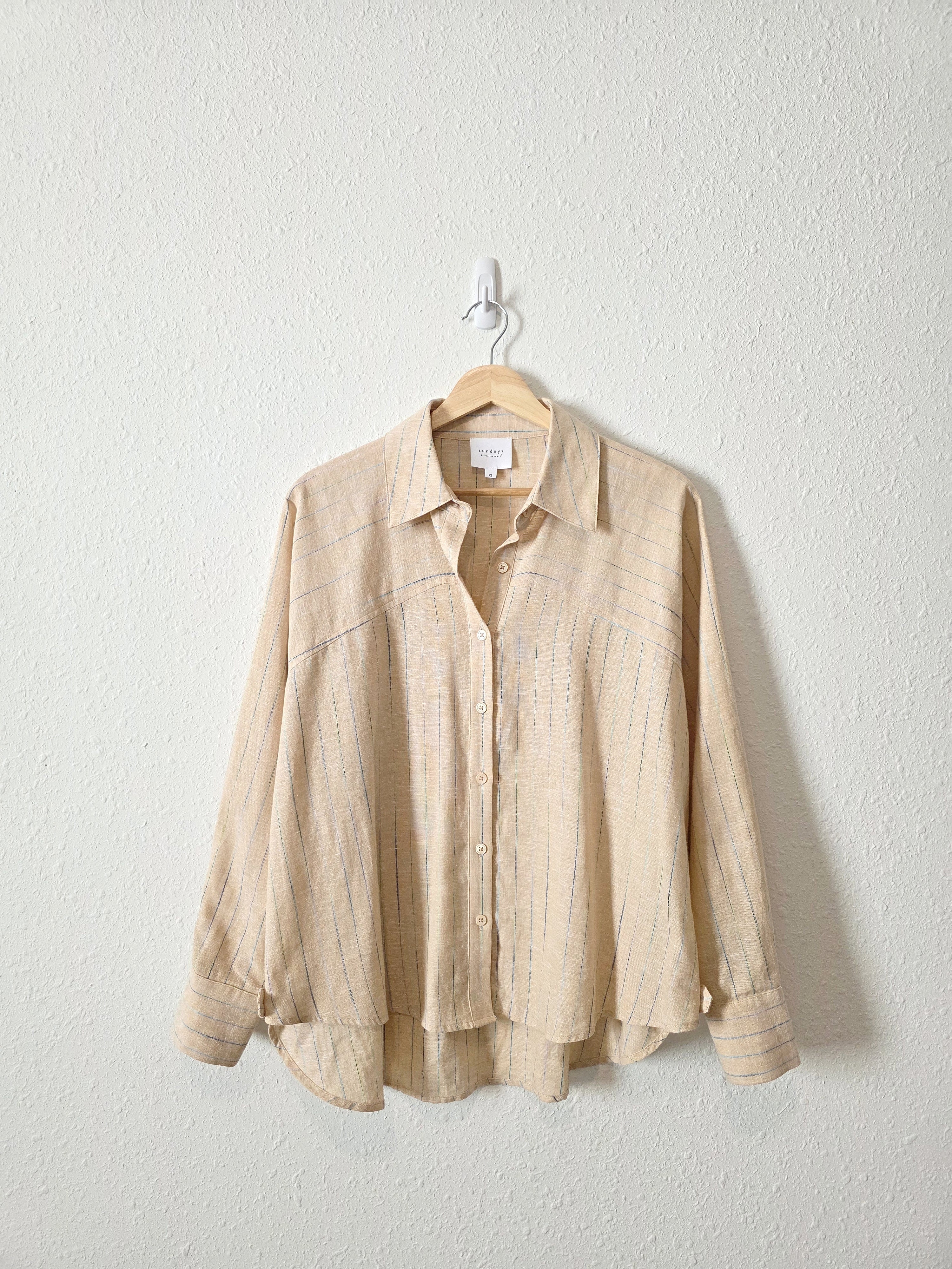 Sundays Oversized Cotton Linen Button Up (XS)