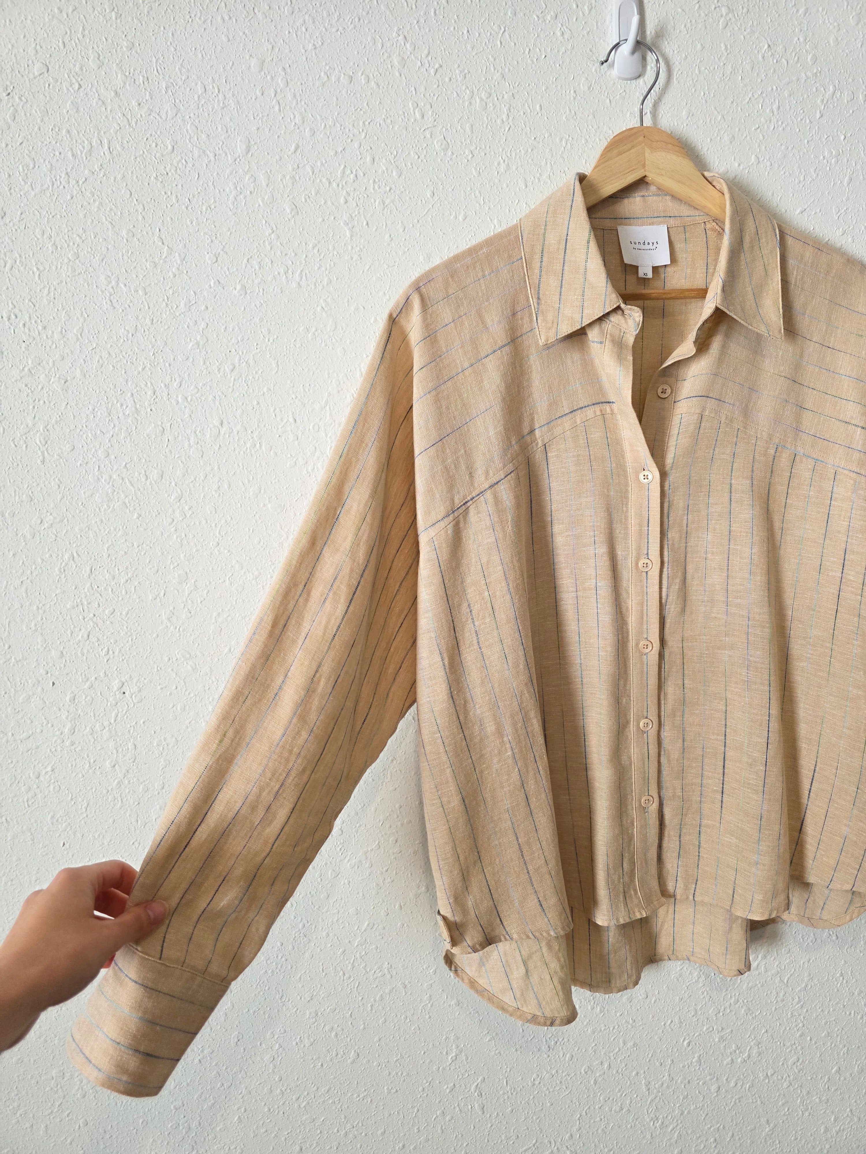 Sundays Oversized Cotton Linen Button Up (XS)
