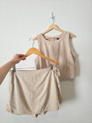 Linen Blend Skort Set (L)
