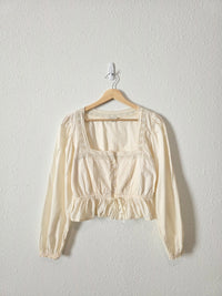 Cream Square Neck Blouse (S)