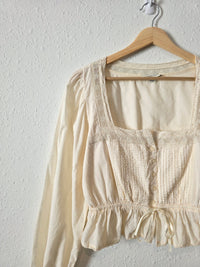 Cream Square Neck Blouse (S)