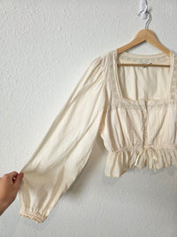 Cream Square Neck Blouse (S)