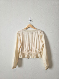 Cream Square Neck Blouse (S)