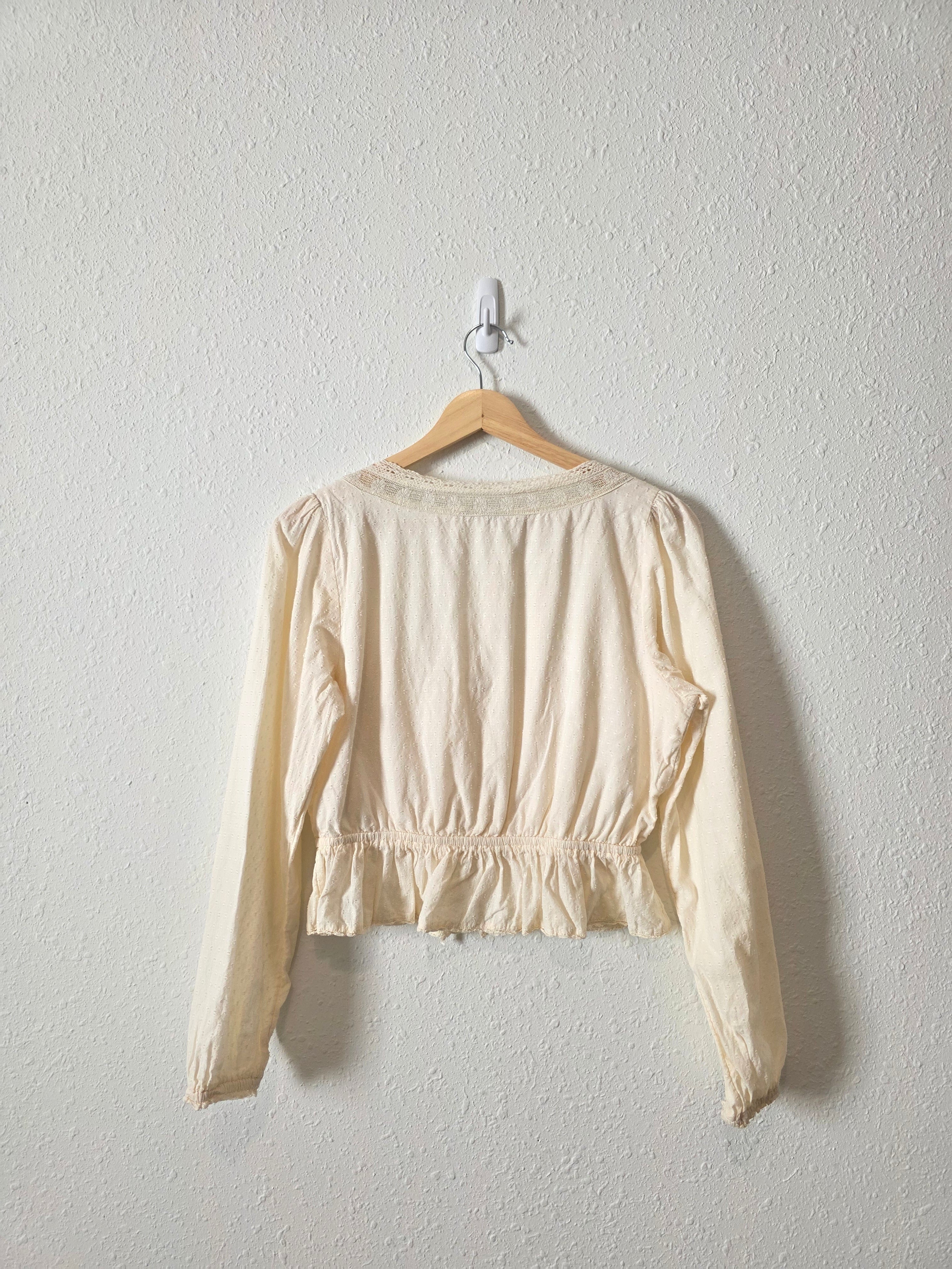 Cream Square Neck Blouse (S)
