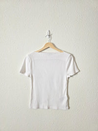 J.Crew Ribbed Boatneck Tee (S)