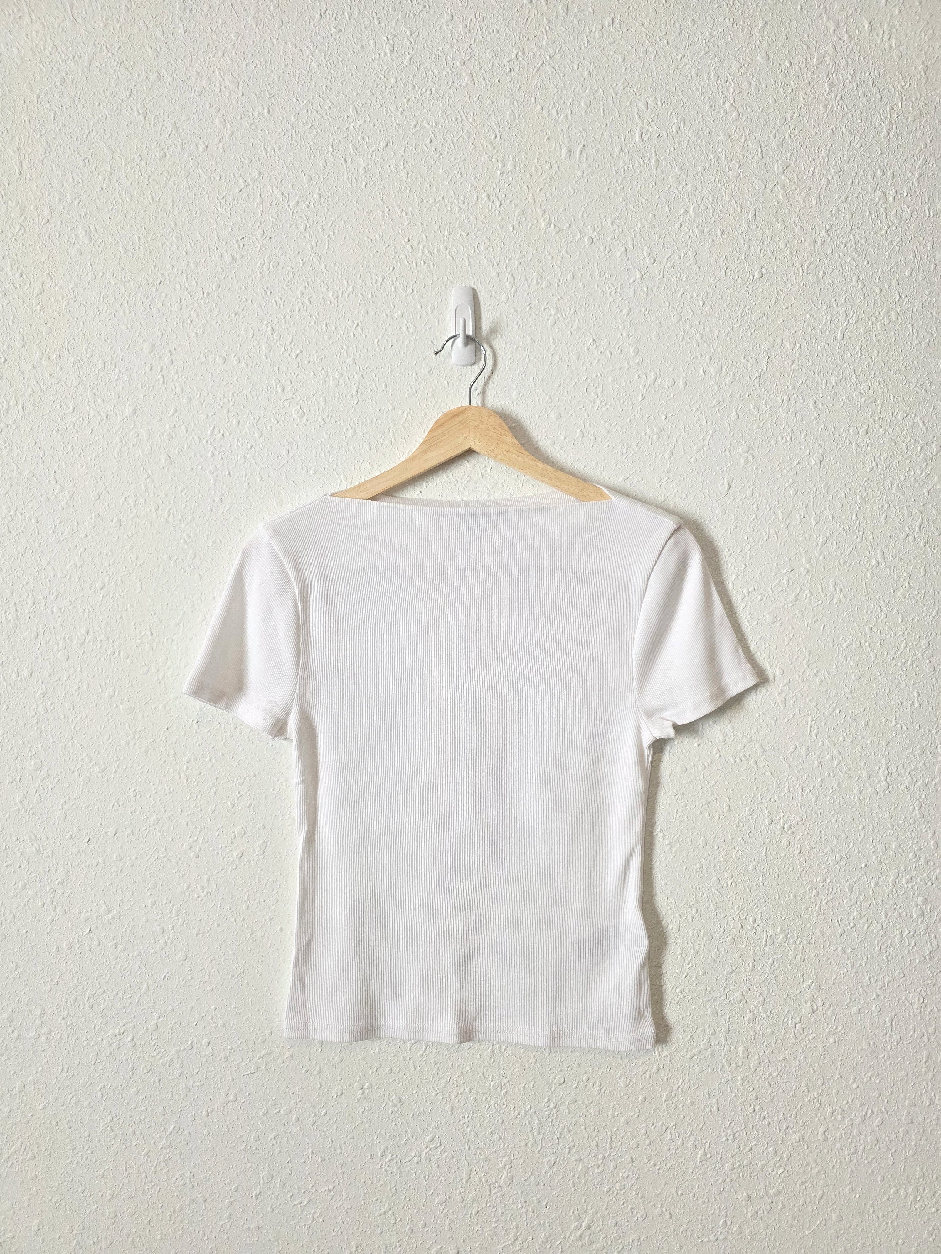 J.Crew Ribbed Boatneck Tee (S)
