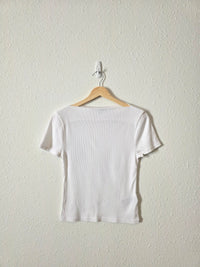 J.Crew Ribbed Boatneck Tee (S)