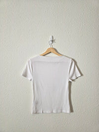 J.Crew Ribbed Boatneck Tee (S)