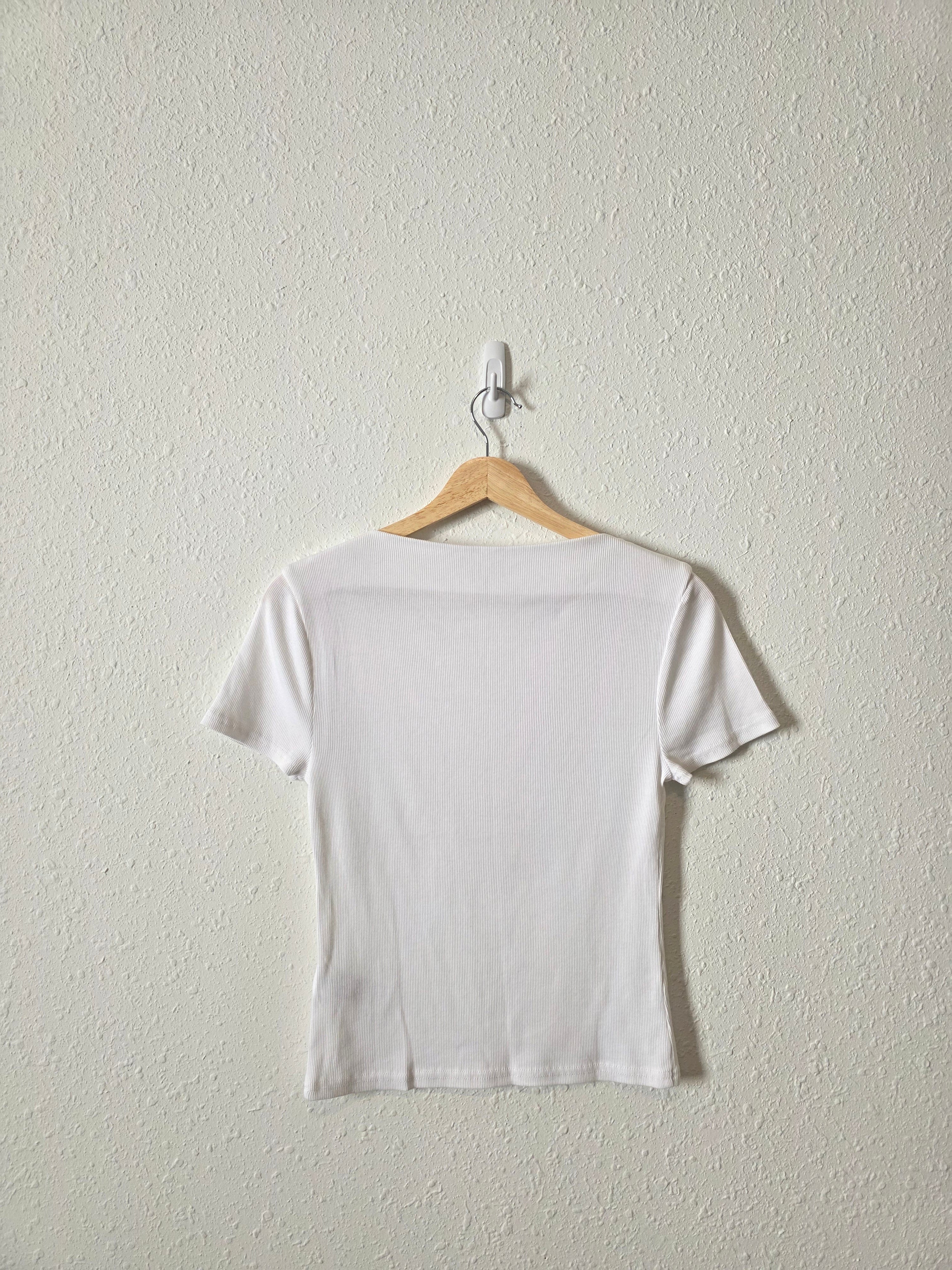 J.Crew Ribbed Boatneck Tee (S)