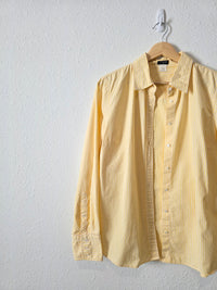J.Crew Yellow Striped Cotton Button Up (L)