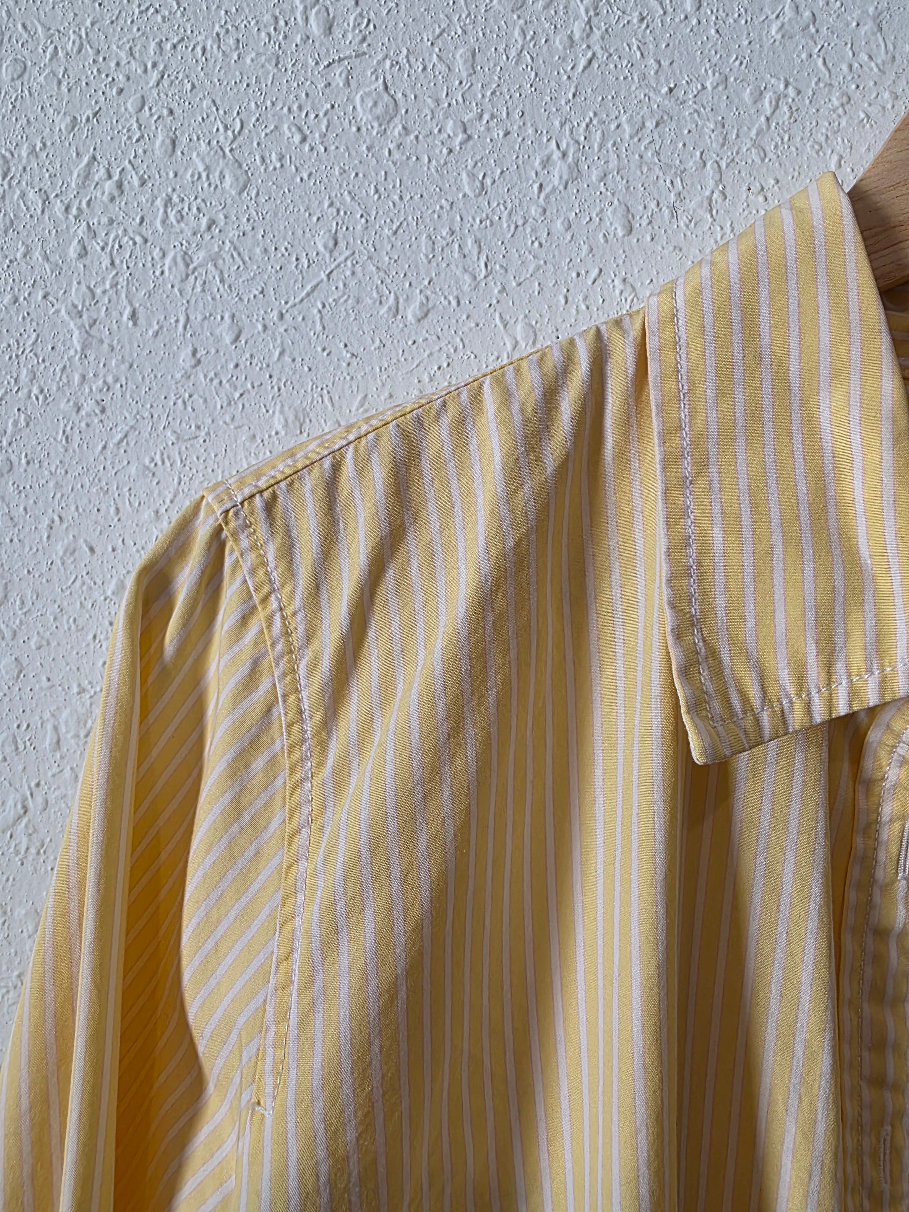 J.Crew Yellow Striped Cotton Button Up (L)