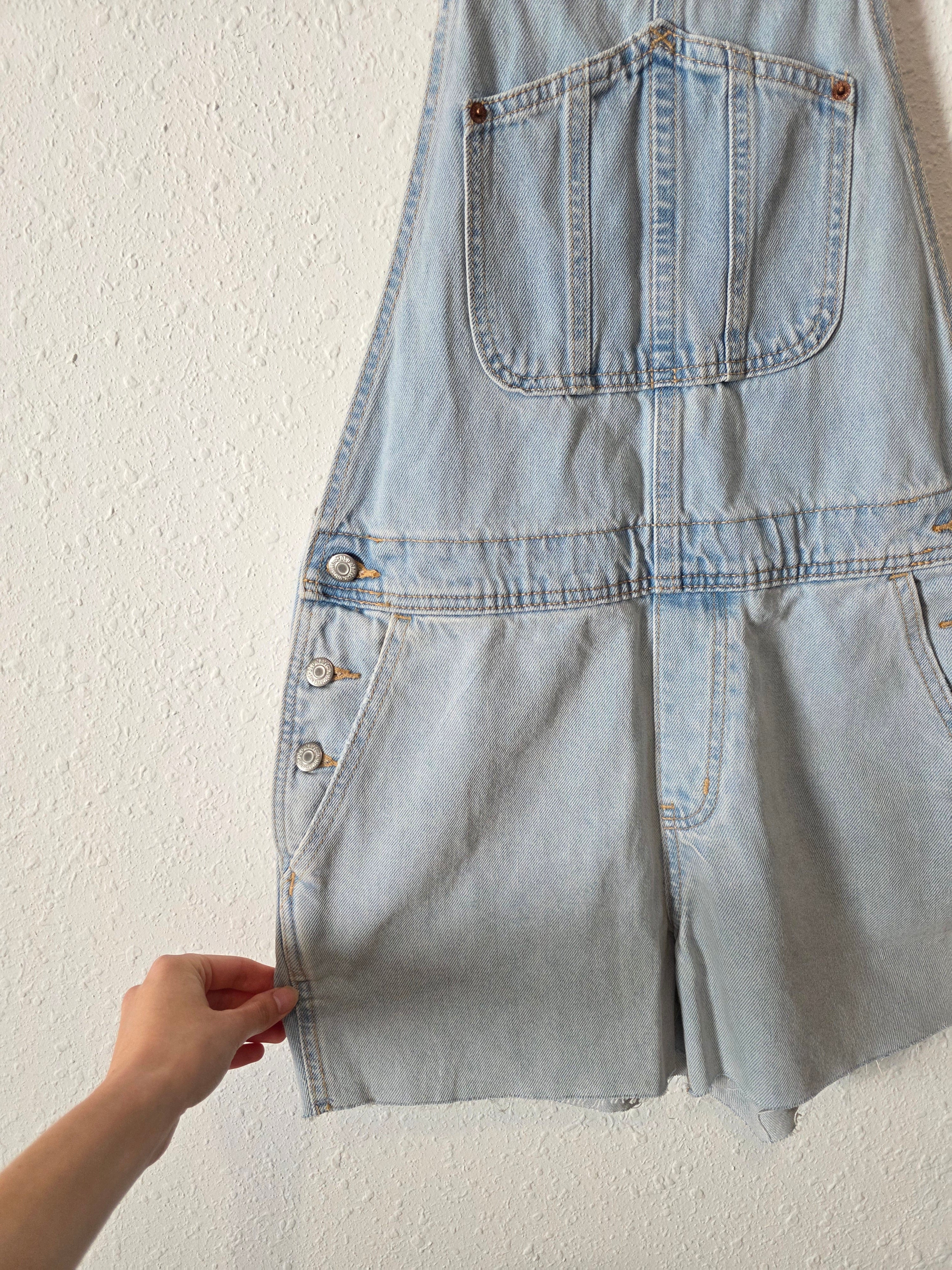 Light Wash Denim Shortalls (M)