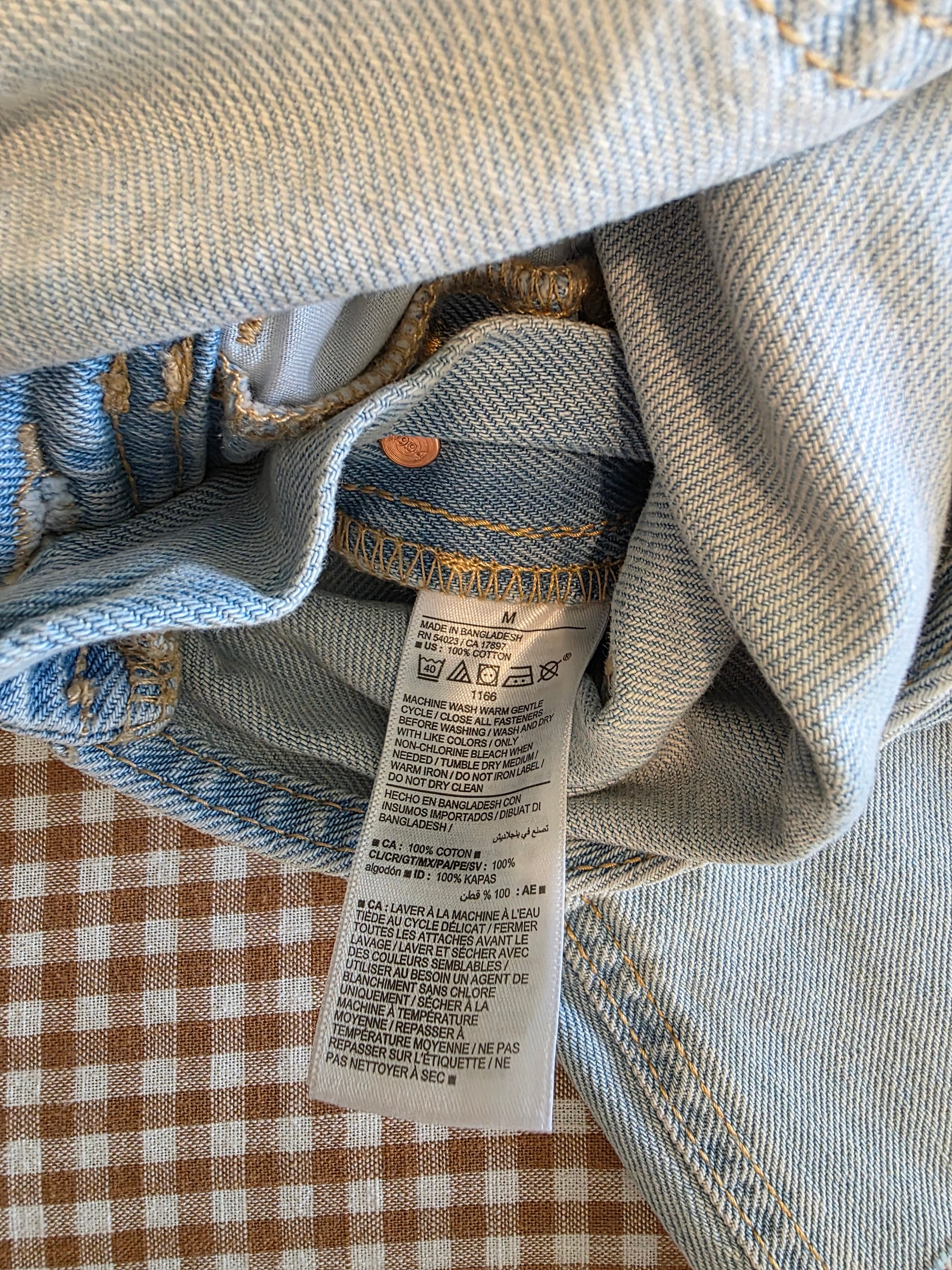 Light Wash Denim Shortalls (M)