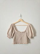 Cotton Smocked Crop Top (M)