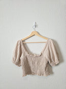 Cotton Smocked Crop Top (M)