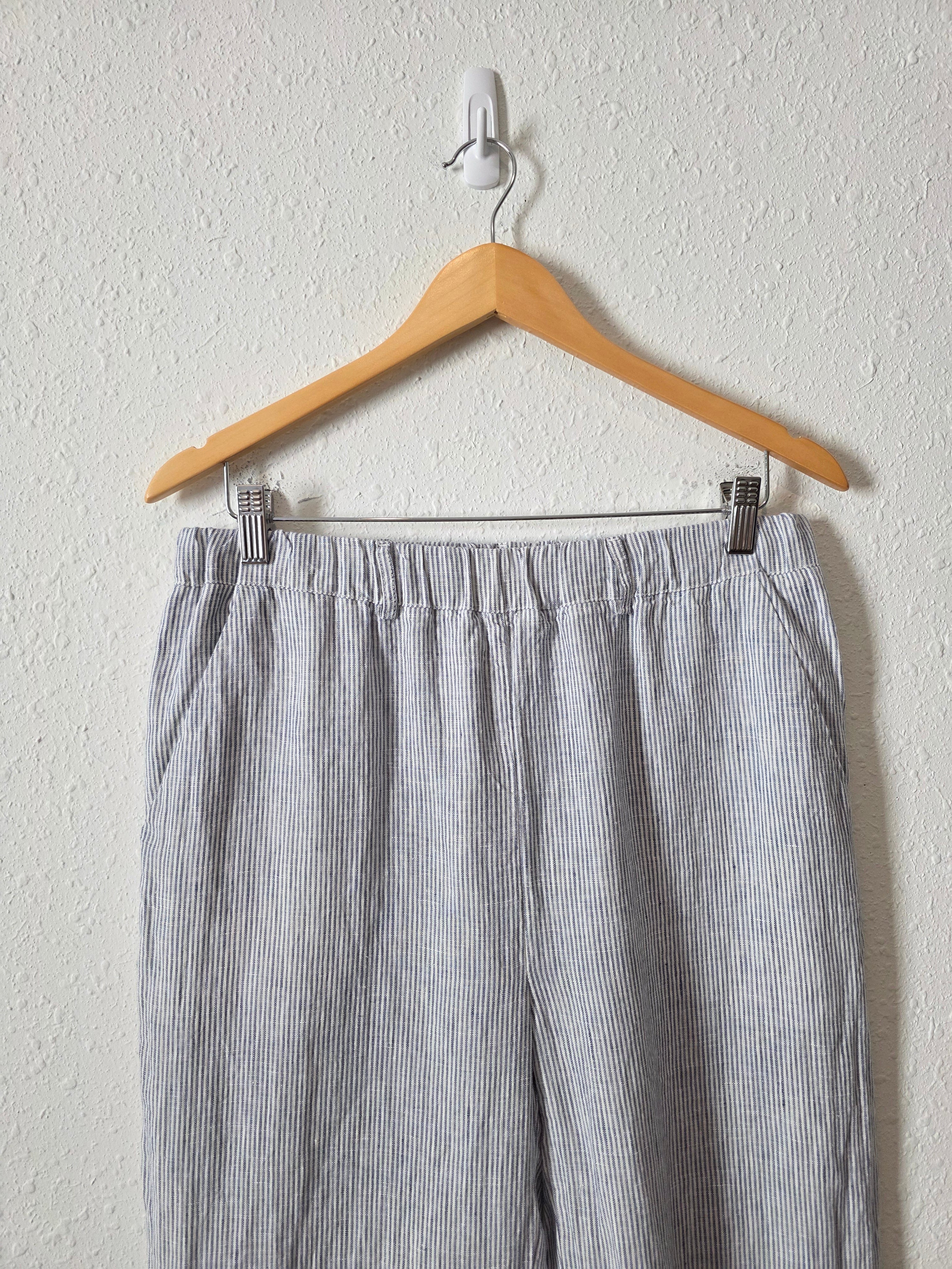 Quince Striped Linen Straight Pants (M)