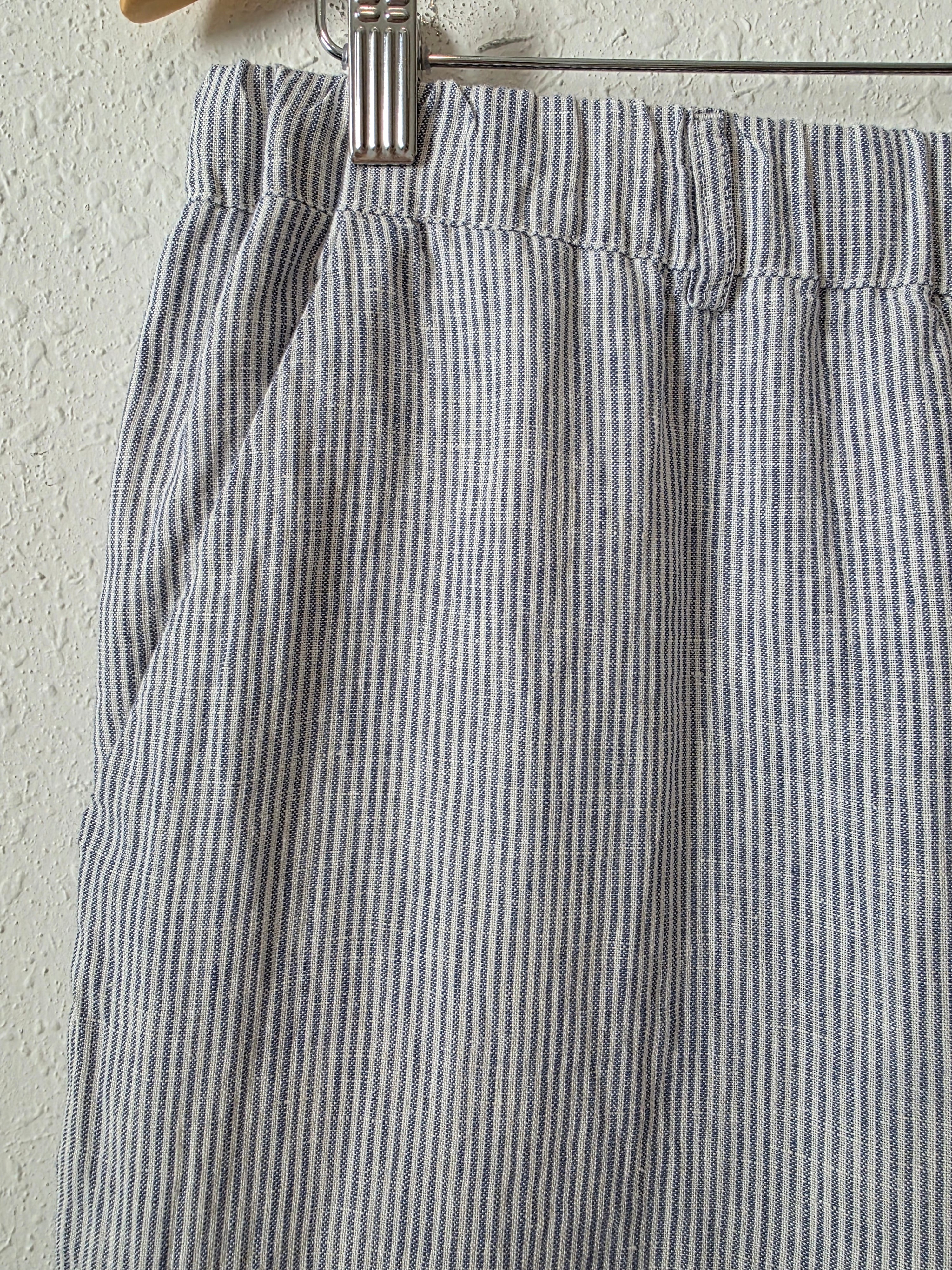 Quince Striped Linen Straight Pants (M)