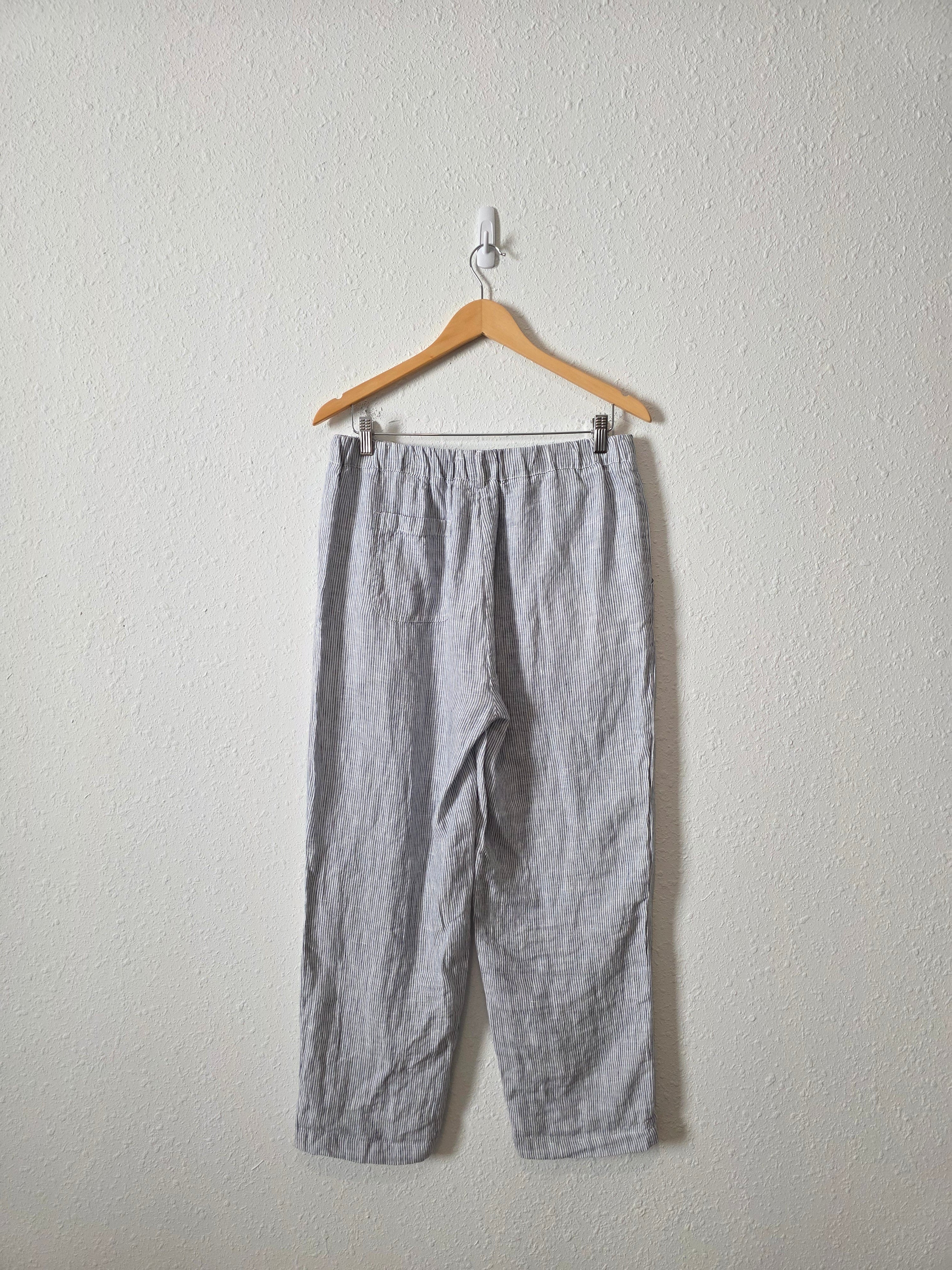 Quince Striped Linen Straight Pants (M)