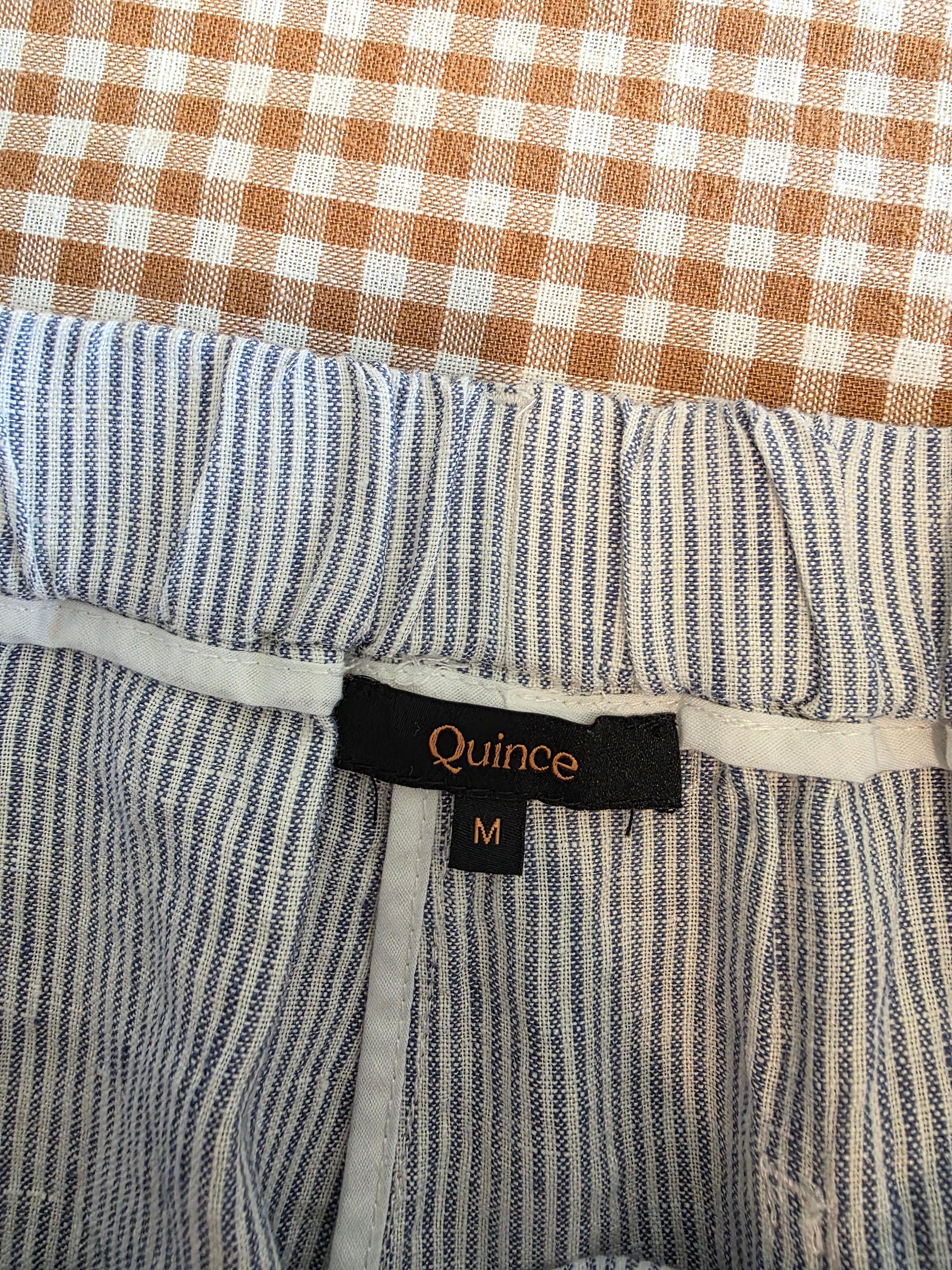 Quince Striped Linen Straight Pants (M)