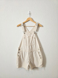 Ecru Slouchy Denim Shortalls (M)