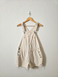 Ecru Slouchy Denim Shortalls (M)