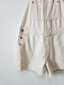 Ecru Slouchy Denim Shortalls (M)