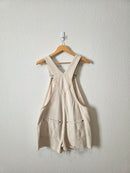 Ecru Slouchy Denim Shortalls (M)