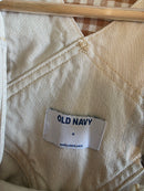 Ecru Slouchy Denim Shortalls (M)