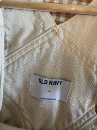Ecru Slouchy Denim Shortalls (M)
