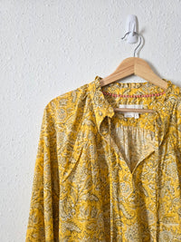 Anthropologie Floral Tasseled Blouse (S)