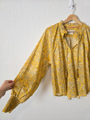Anthropologie Floral Tasseled Blouse (S)