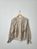 Anthropologie Floral Tasseled Blouse (S)