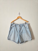 Light Wash Relaxed Denim Shorts (16)