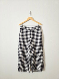 Loft Gingham Wide Leg Pants (M)