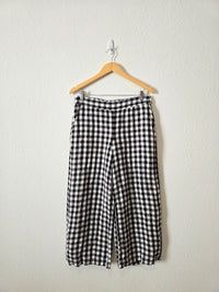 Loft Gingham Wide Leg Pants (M)
