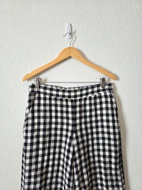 Loft Gingham Wide Leg Pants (M)
