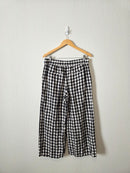 Loft Gingham Wide Leg Pants (M)