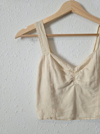 Abercrombie Crop Linen Blend Tank (XS)