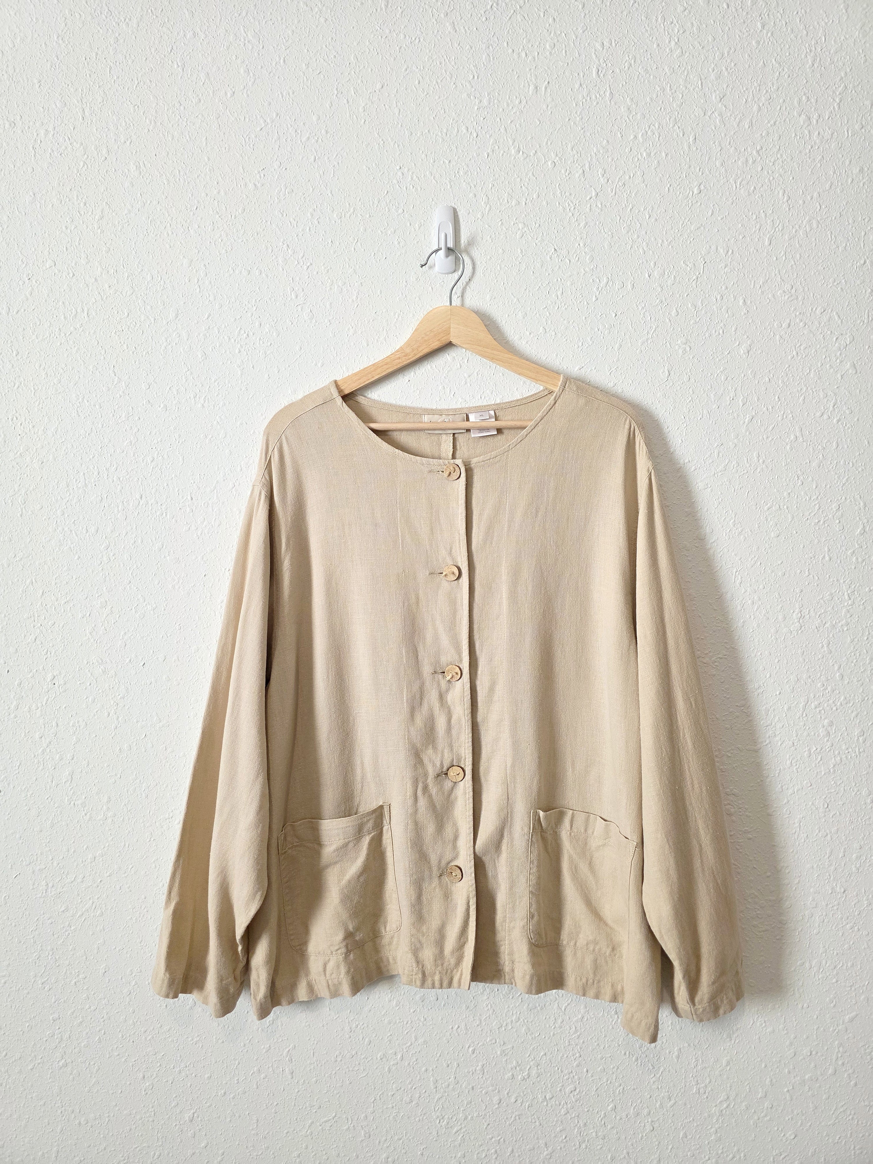 Vintage Linen Blend Chore Button Up (XL)