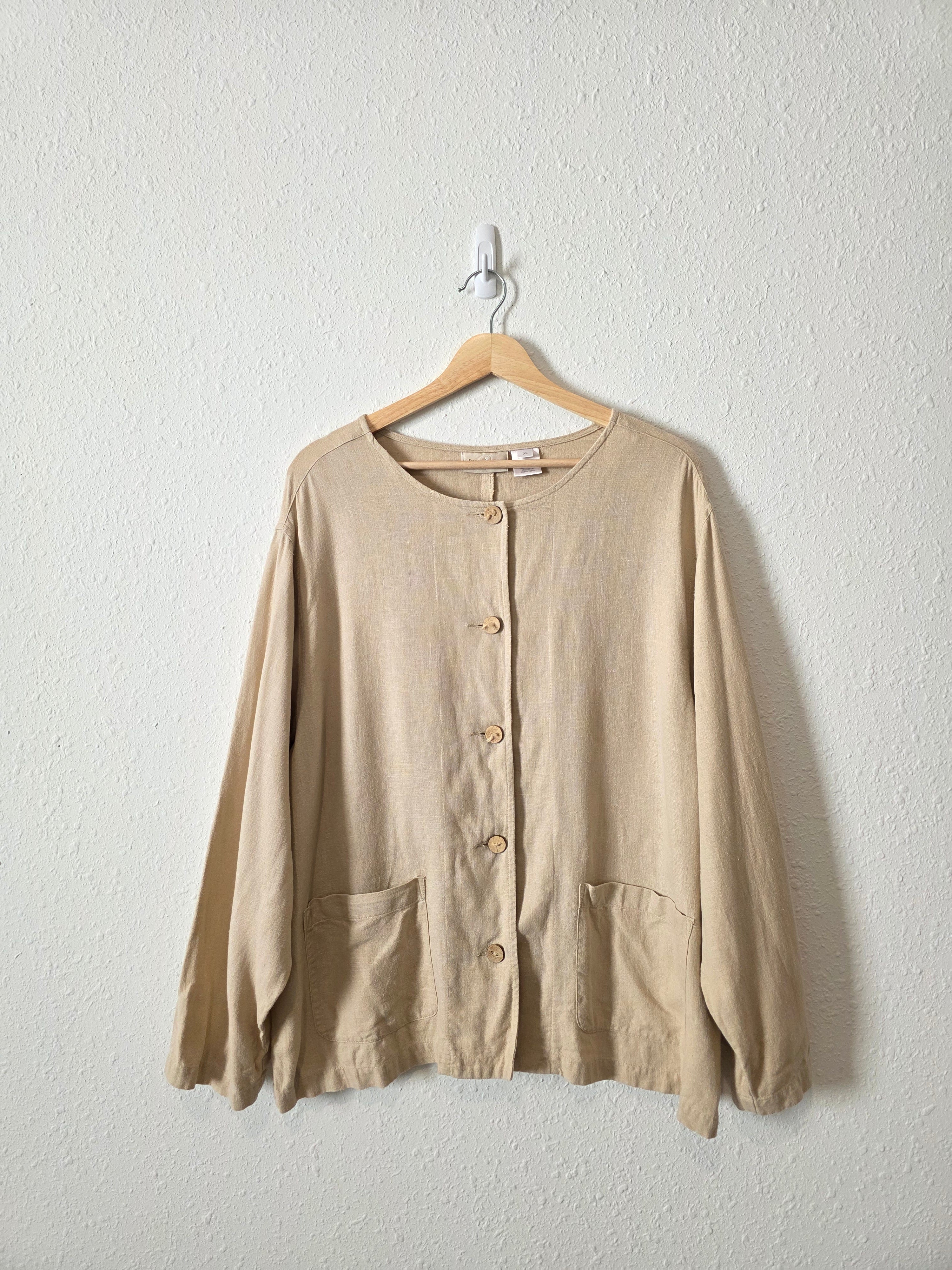 Vintage Linen Blend Chore Button Up (XL)